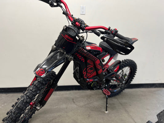 surron x ebike with red on black build